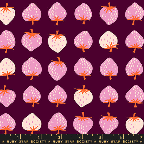 Strawberry - Strawberry in Deep Plum RS 3084 19 - Ruby Star Society Sold by the Half Yard